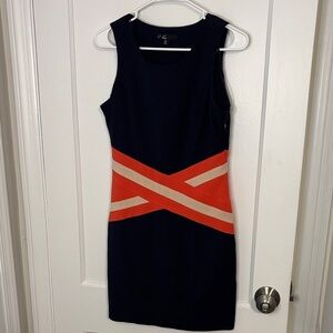 C. Luce Dark Blue and Orange Mini Dress